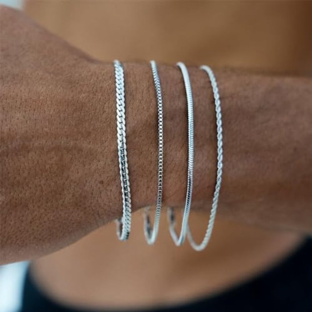 Stainless Steel Stackable Bracelets Set Minimal C… - image 4